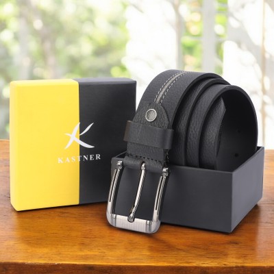 Kastner Men Formal, Casual, Party, Evening Black Genuine Leather Belt