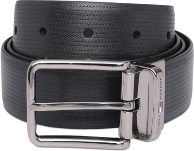 TOMMY HILFIGER Men Formal Black Genuine Leather Reversible Belt