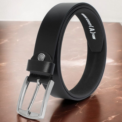 PROVOGUE Men Casual, Evening, Formal, Party Black Texas Leatherite Belt