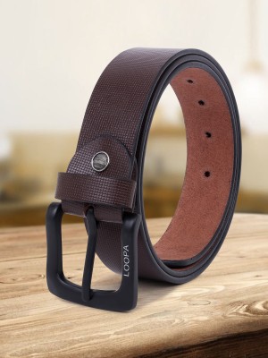 LOOPA Men Formal, Casual, Evening, Party Brown Genuine Leather Belt