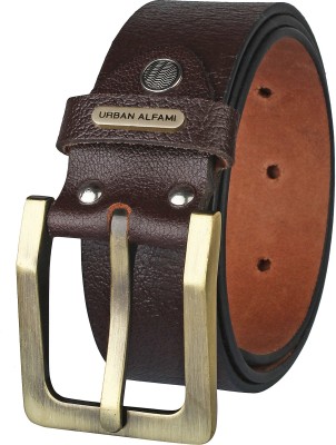 URBAN ALFAMI Men Casual, Evening, Formal, Party Brown Genuine Leather Belt