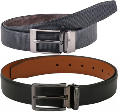 Pacific Gold Men Formal Brown, Black, Tan, Black Artificial Leather Belt
