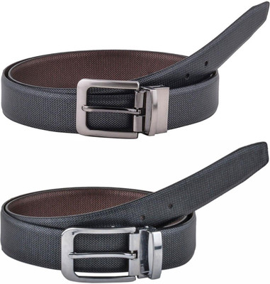 Pacific Gold Men Formal Brown, Black, Brown, Black Artificial Leather Belt