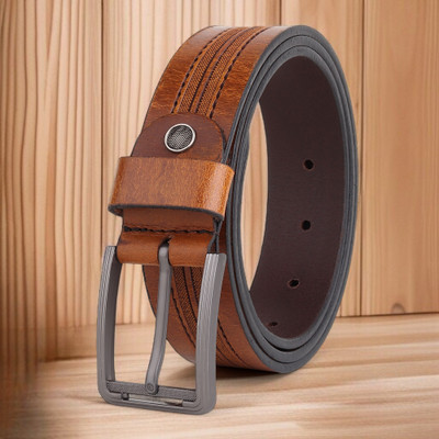 PROVOGUE Men Formal Tan Genuine Leather Belt