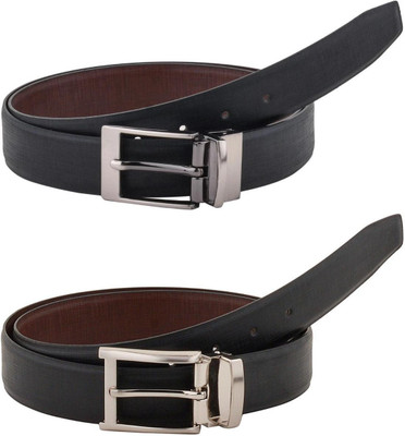 Pacific Gold Men Formal Brown, Black Artificial Leather Belt