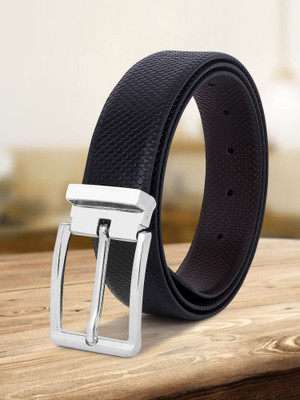 METRONAUT Men Casual, Evening, Formal, Party Black Artificial Leather Reversible Belt