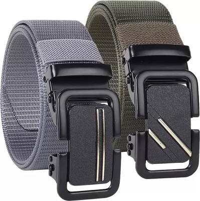 DARKLEATHERIS Men Casual, Evening, Formal Grey, Green Nylon Belt