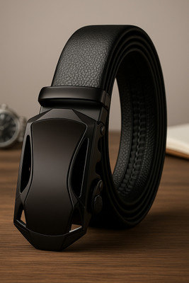 SAZARA Men Casual, Formal Black Texas Leatherite Belt