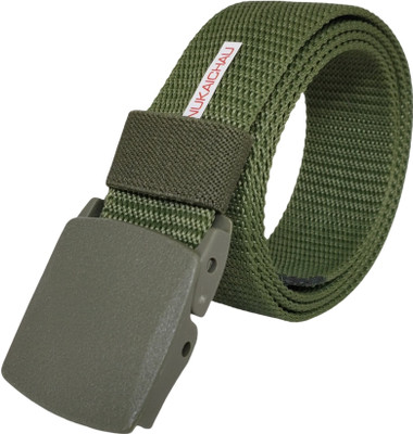 NUKAICHAU Men Casual, Evening, Party Green Nylon Belt