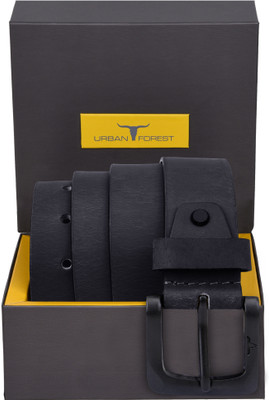 URBAN FOREST Men Casual, Formal, Party Black Genuine Leather Belt