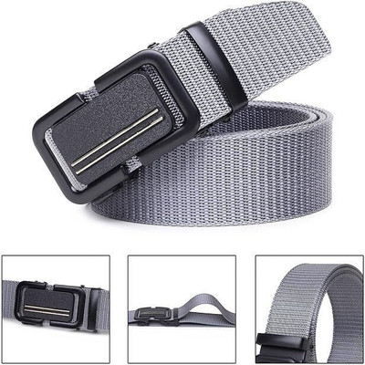 Strapzo Men Formal, Party, Casual Grey Nylon Belt