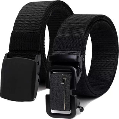 Icongadget Men Casual, Evening, Formal, Party Black Nylon Belt