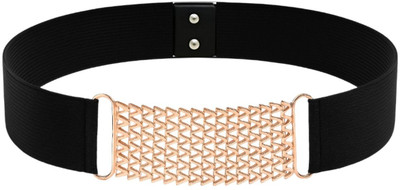 Niddleman Women Casual, Party Black, Gold Fabric Belt