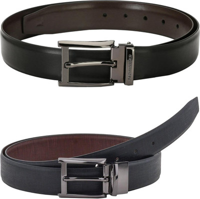 Pacific Gold Men Formal Brown, Black, Brown, Black Artificial Leather Belt