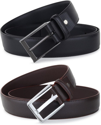 Pacific Gold Men Formal Black, Brown Artificial Leather Belt