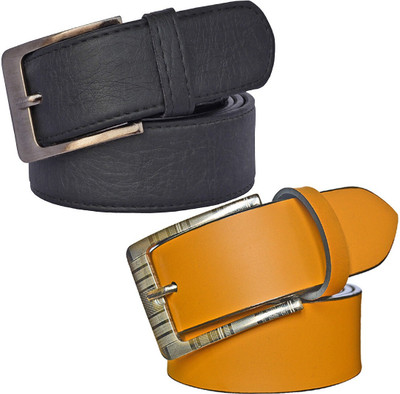 PROVOGUE Men Casual Black, Tan Synthetic Belt