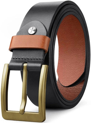 SunShopping Men Formal Black Genuine Leather Belt