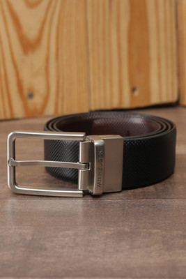 VAN HEUSEN Men Black Genuine Leather Belt