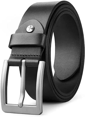 KILLER Men Casual, Evening, Formal, Party Black Genuine Leather Belt