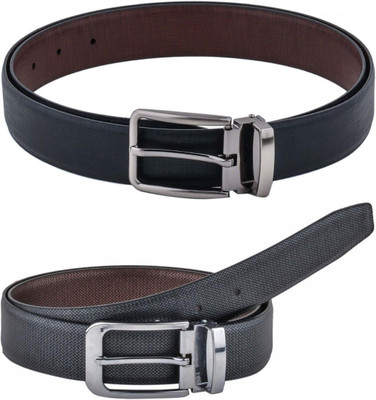 Pacific Gold Men Formal Brown, Black Artificial Leather Belt