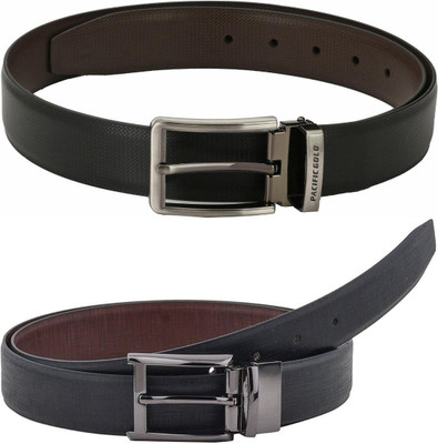 Pacific Gold Men Formal Brown, Black, Brown, Black Artificial Leather Belt