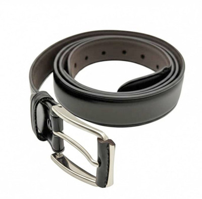 UNAGARRISE Men Casual, Evening, Formal, Party Black Genuine Leather Reversible Belt