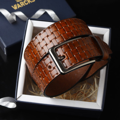 WARCKS Men Formal, Casual, Evening, Party Tan Genuine Leather Belt