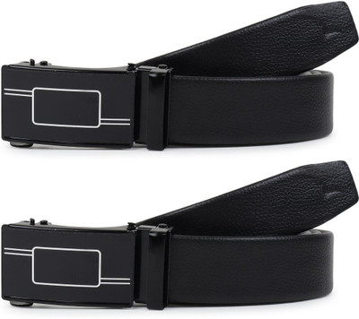 Pacific Gold Men Casual, Evening, Formal, Party Black, Black Artificial Leather Belt