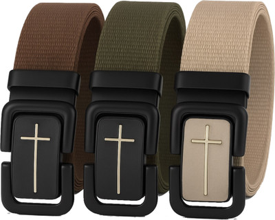 JK Leather Men Casual Multicolor Nylon Belt