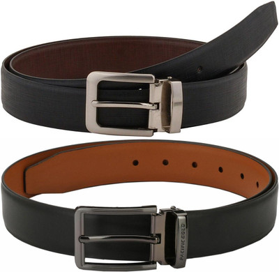 Pacific Gold Men Formal Brown, Black, Tan, Black Artificial Leather Belt