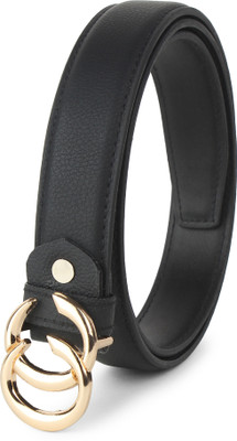 ZORO Women Formal, Casual, Party, Evening Black Artificial Leather Belt