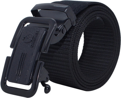 ShopGlobal Men Casual Black Nylon Belt