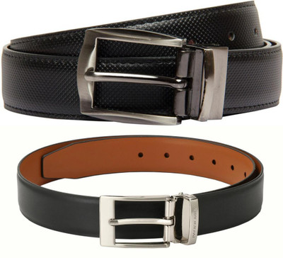 Pacific Gold Men Formal Brown, Black, Tan, Black Artificial Leather Belt