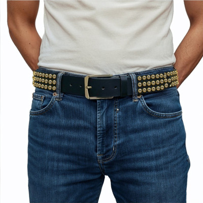 dazzle attire Men Party, Casual Black Genuine Leather Belt