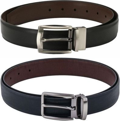 Pacific Gold Men Formal Black, Brown Artificial Leather Belt