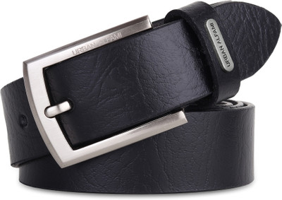 URBAN ALFAMI Men Black Genuine Leather Belt
