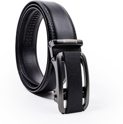 Elegavie Men Formal Black Genuine Leather Belt