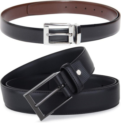 Pacific Gold Men Formal Brown, Black, Black Artificial Leather Belt