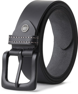 EXOCOETUS Men Formal, Casual, Evening, Party Black Genuine Leather Belt