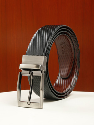 Teakwood Leathers Men Formal Black Genuine Leather Reversible Belt