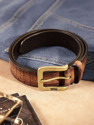 LEVI'S Men Casual Brown Genuine Leather Belt