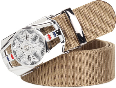 LOOPA Men Casual Beige Nylon Belt