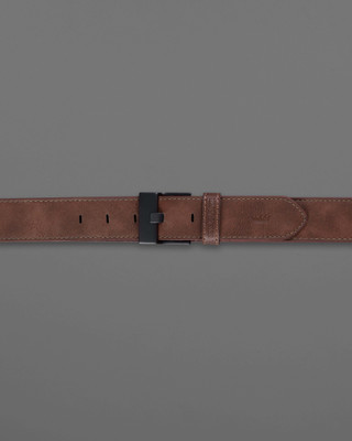 french crown Men Formal Brown Artificial Leather Belt