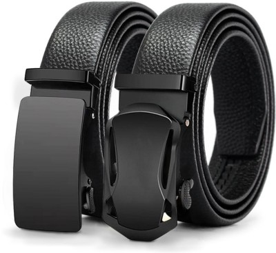 PROVOGUE Men Formal, Casual, Party, Evening Black Artificial Leather, Texas Leatherite Belt