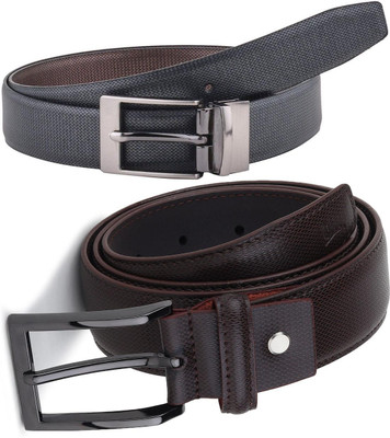Pacific Gold Men Formal Black, Brown Artificial Leather Belt