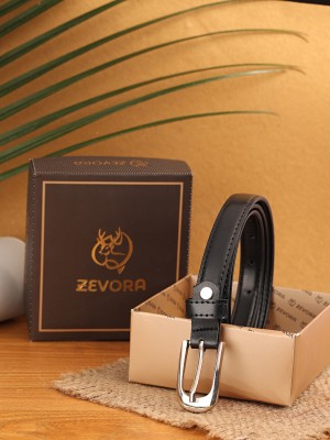 ZEVORA Girls Casual, Evening, Formal, Party Black Genuine Leather Belt