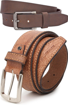 Jungler Men Evening, Party, Formal, Casual Brown, Tan Genuine Leather Belt