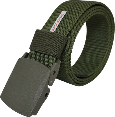 NUKAICHAU Men Casual, Evening, Party Green Nylon Belt
