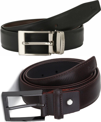 Pacific Gold Men Formal Black, Brown Artificial Leather Belt