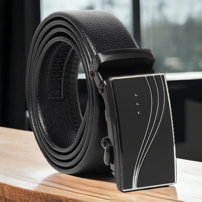 LAER Boys & Girls Casual, Evening, Formal, Party Black Artificial Leather, Synthetic, Metal, Genuine Leather Belt